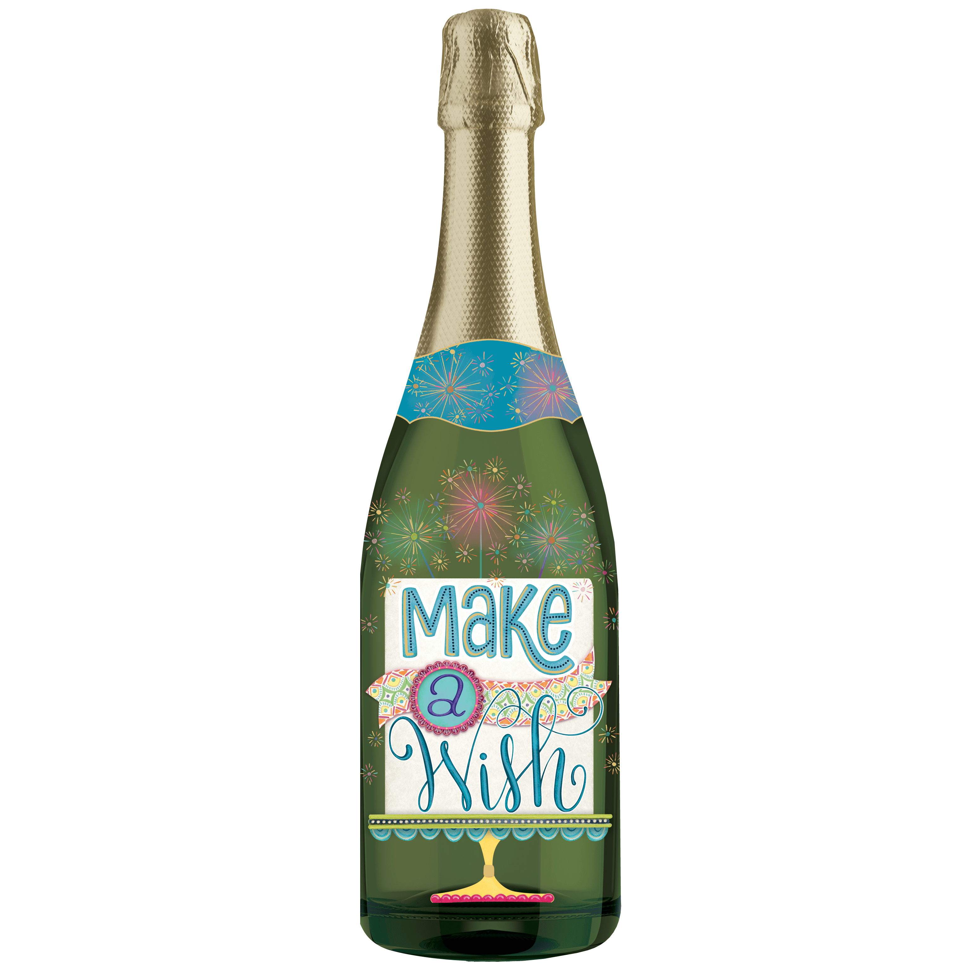 Pictura champagne sound card featuring a sparkler cake for birthday celebrations with sparkling candle and festive design.